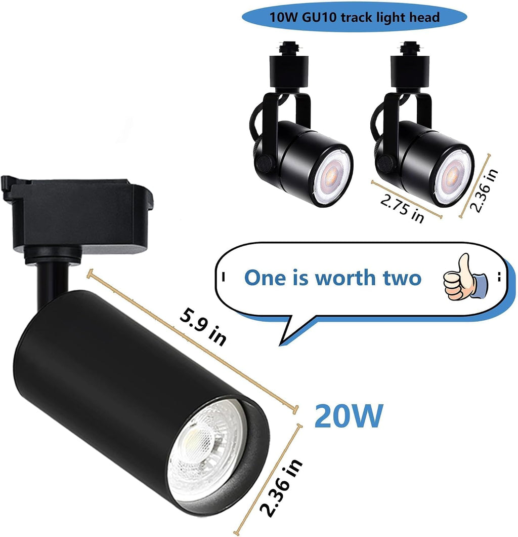 H Type LED Track Lighting Heads Kit, 24 Heads 3000K Warm White with 26.2FT Track Rail, 20W 2400lm High Brightness, Angle Adjustable Track Light