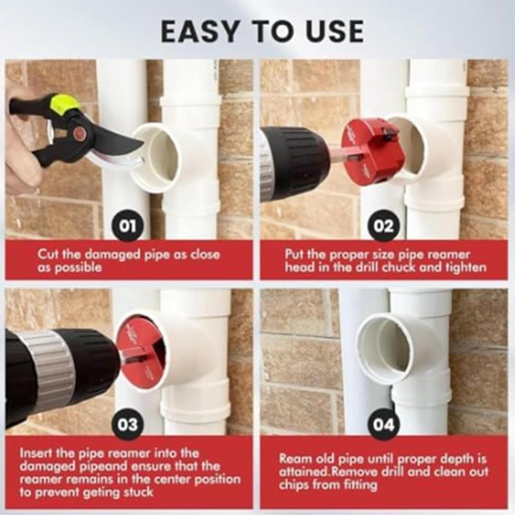 PVC Pipe Expander Kit, Pipe Deburring Tool and Bushing Protector, Suitable for Plumbing and Electrical Applications.
