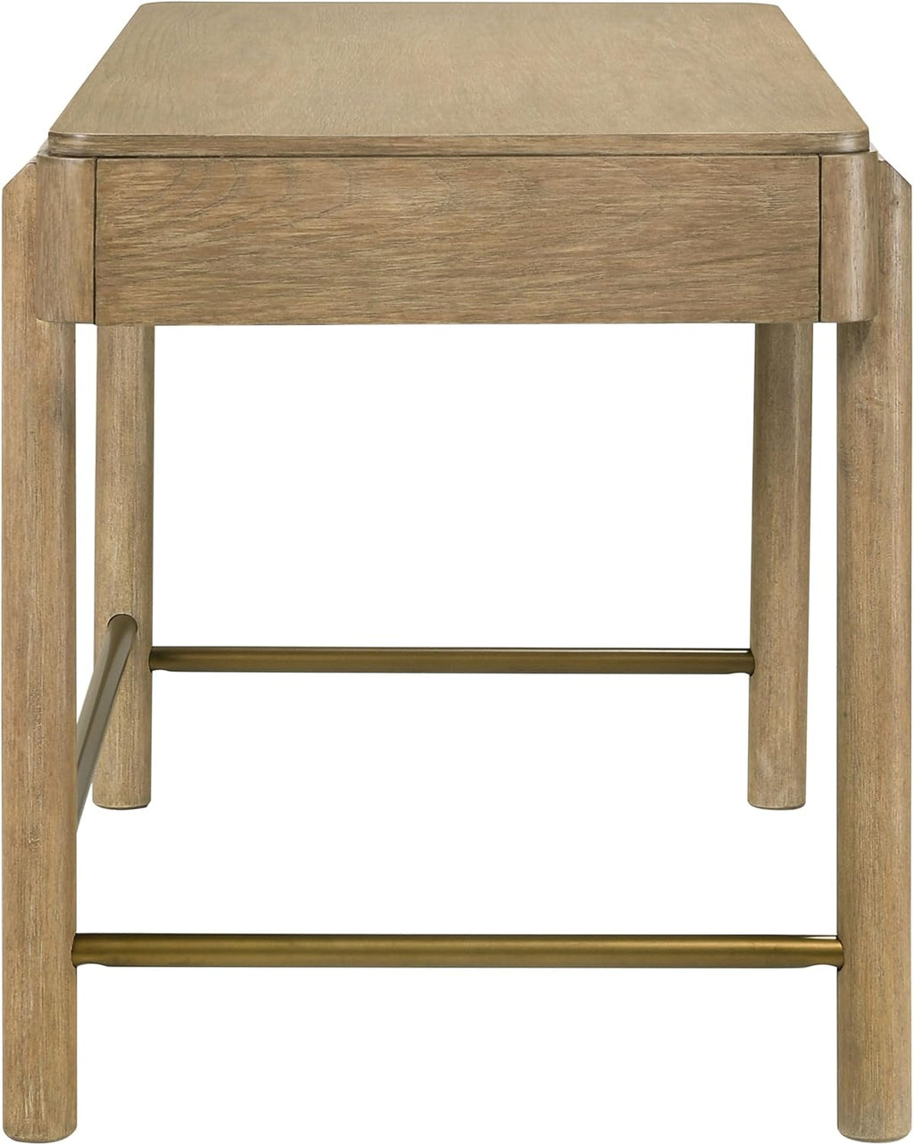 Coaster Home Furnishings - Arini - Wood - 48-Inch Makeup Vanity Desk with Felt-Lined Drawers, Coastal Style and Rounded Front Legs - Bedroom Furniture - Sand Wash - 224307