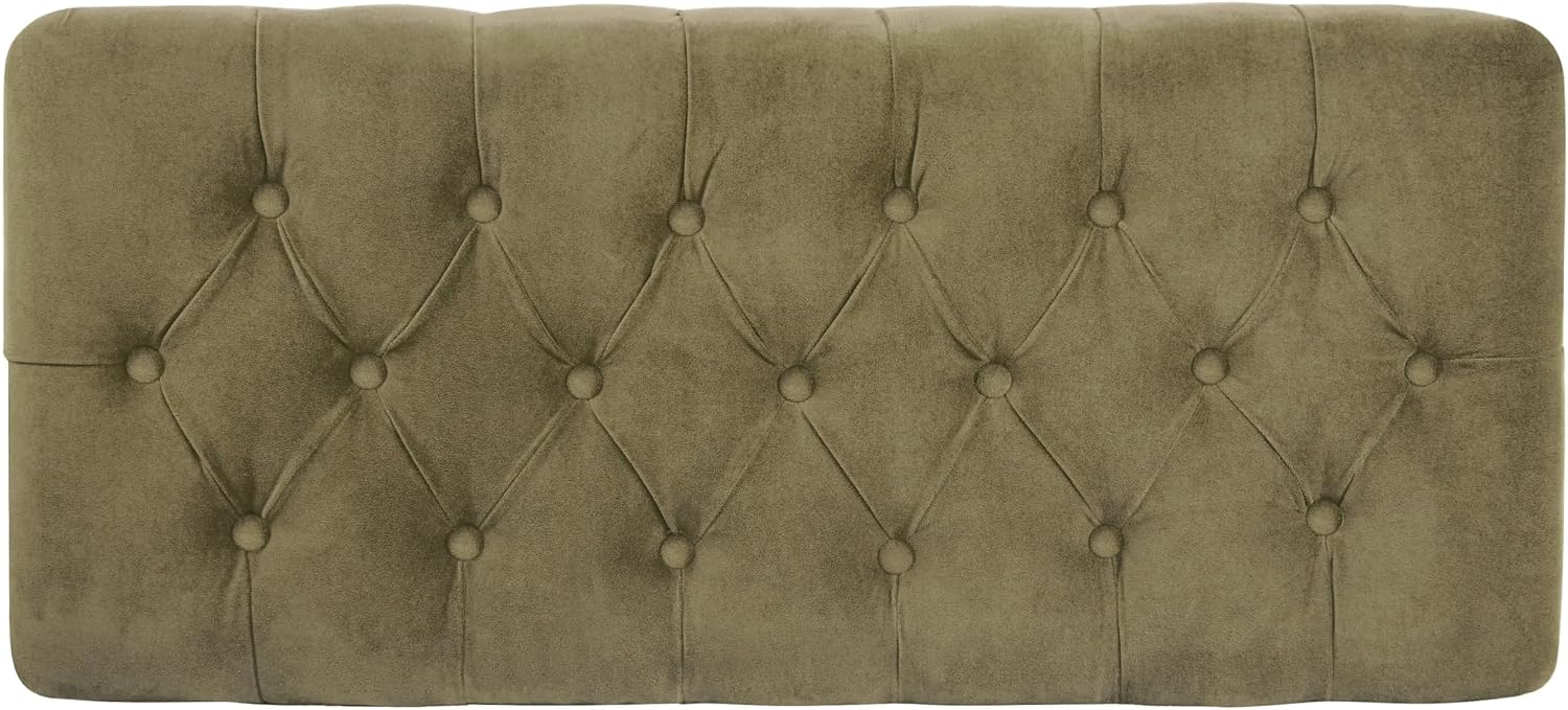 HomePop 40' Ainsley Button Tufted Storage Bench - Light Sage Green Velvet