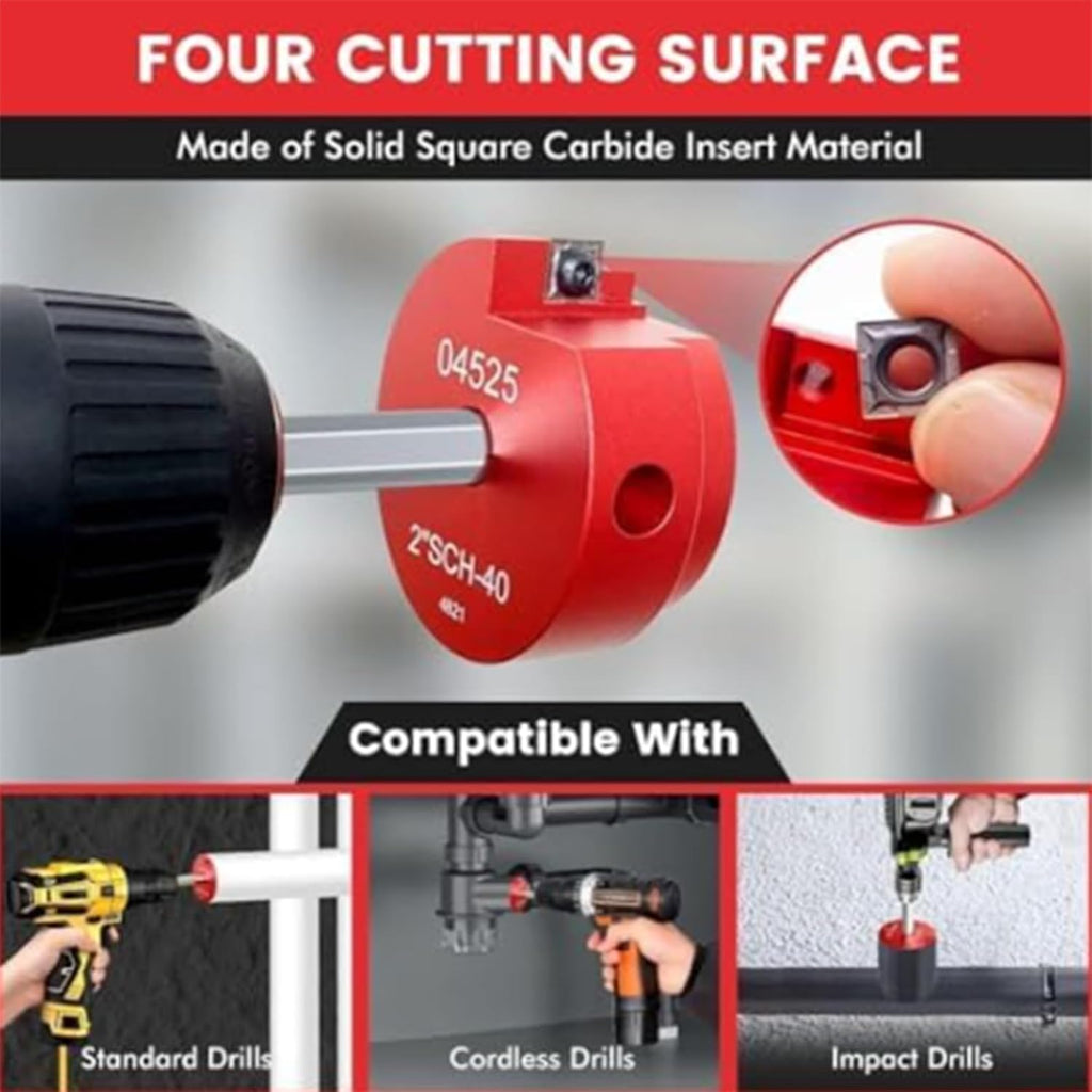 PVC Pipe Expander Kit, Pipe Deburring Tool and Bushing Protector, Suitable for Plumbing and Electrical Applications.