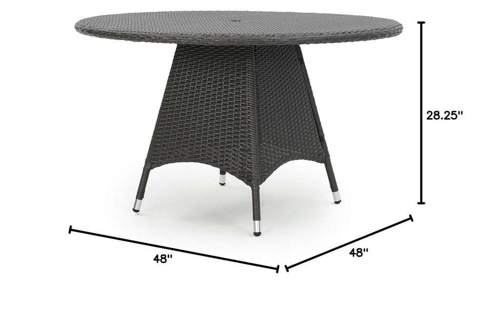 Christopher Knight Home Corsica Wicker Round Dining Table, Grey