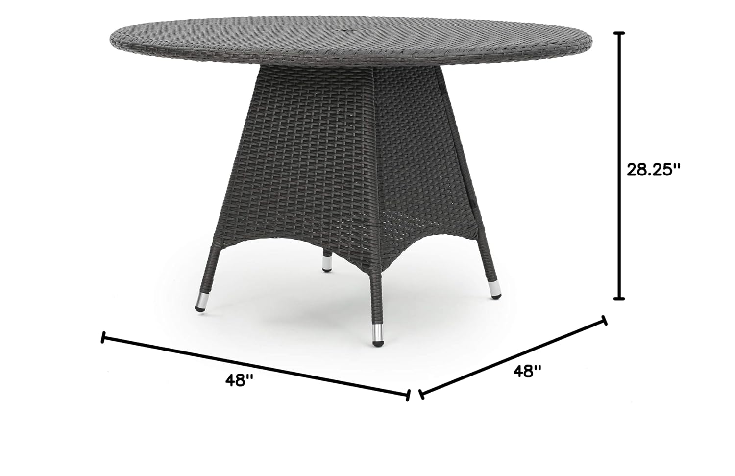 Christopher Knight Home Corsica Wicker Round Dining Table, Grey