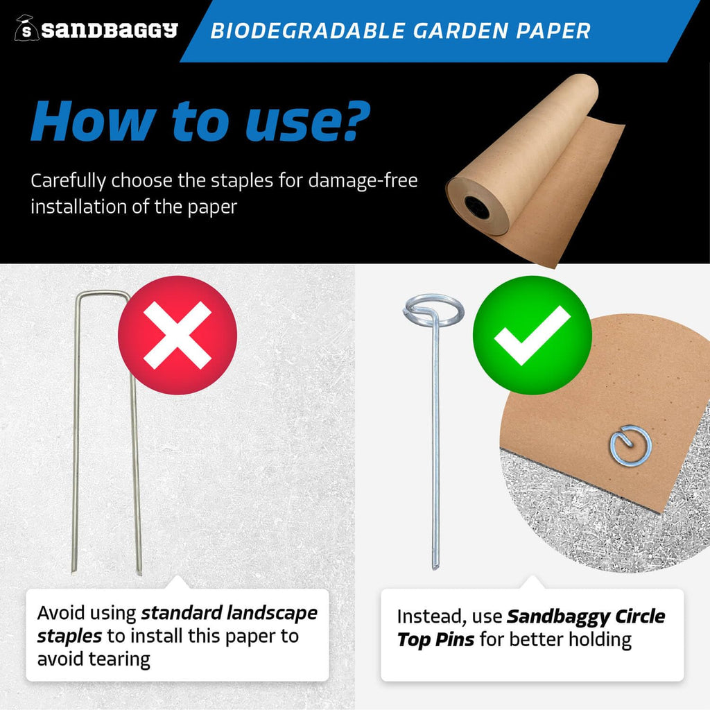 Sandbaggy Biodegradable Landscape Fabric - Garden Paper for Weeds - Paper Mulch Rolls - Made in America (4 ft x 475 ft, 1)