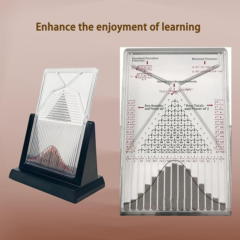 12' Galton Board Premium Gift Set - Large Bell Curve Probability Model with 17500 Steel Beads, Unique Science Gift for Men/Women, Stem Teacher & Student Present, Elegant Desk Decor 600g