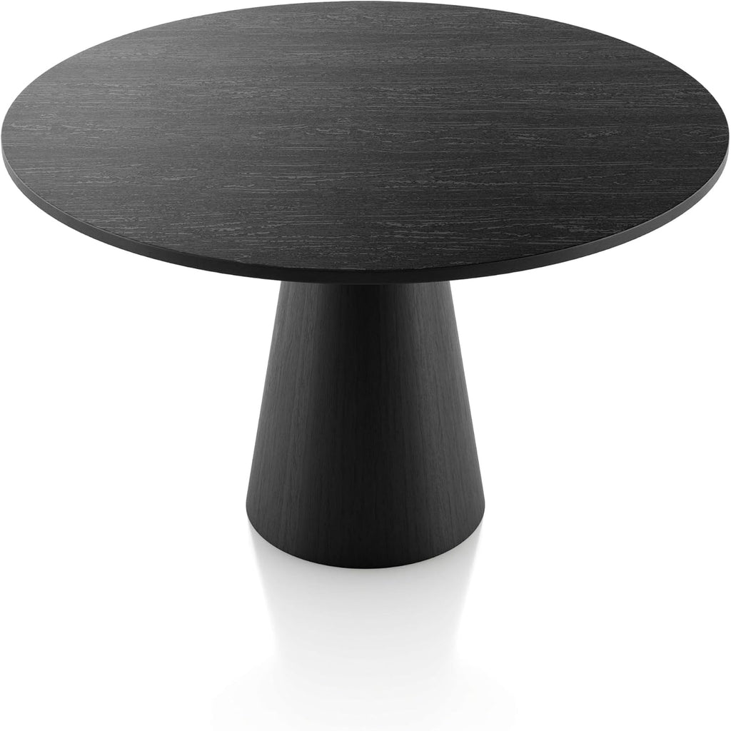 Furniture of America Lestara Modern Solid Wood 48-inch Round Dining Table with Tapered Pedestal Base, Seats up to 4, Easy Assembly, for Home, Kitchen, Living Room, Black