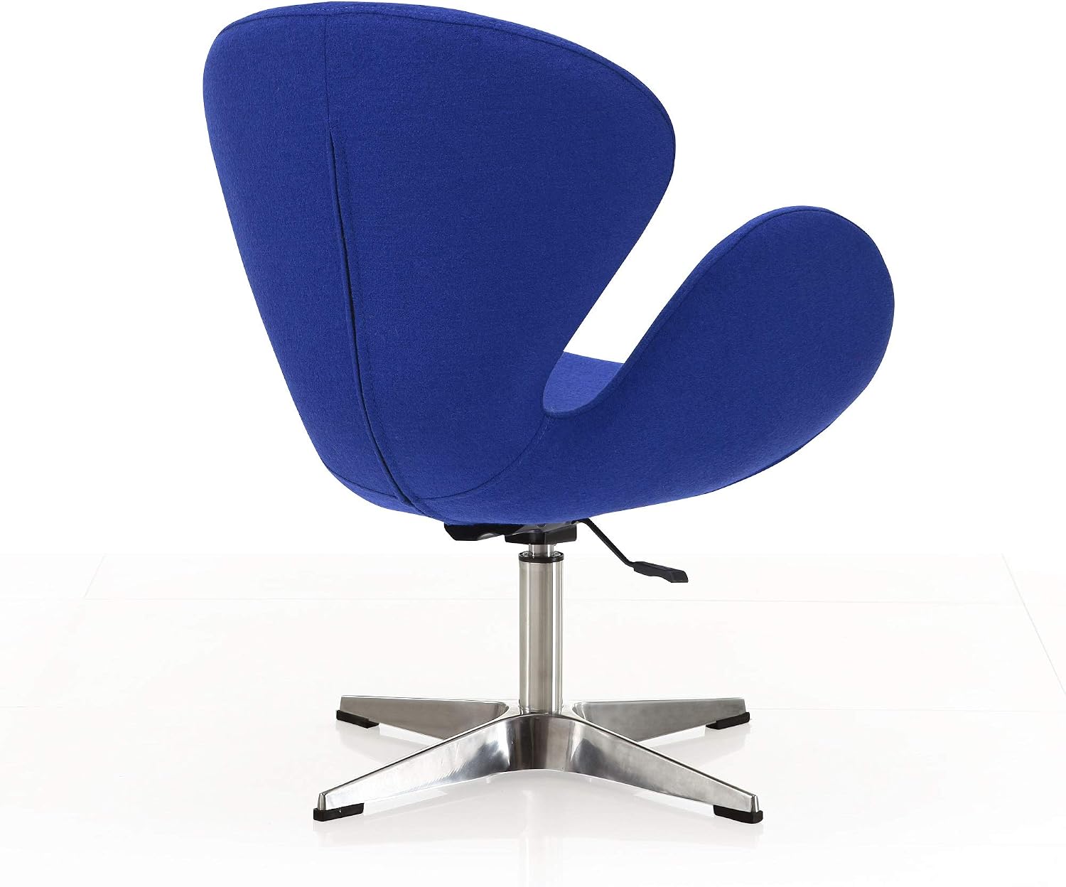 Manhattan Comfort Raspberry Adjustable Swivel Accent Chair Set of 2 with 360° Turn, Polished Chrome Base, Modern Retro Design, Ideal for Living Room and Home Office, Set of 2, Blue