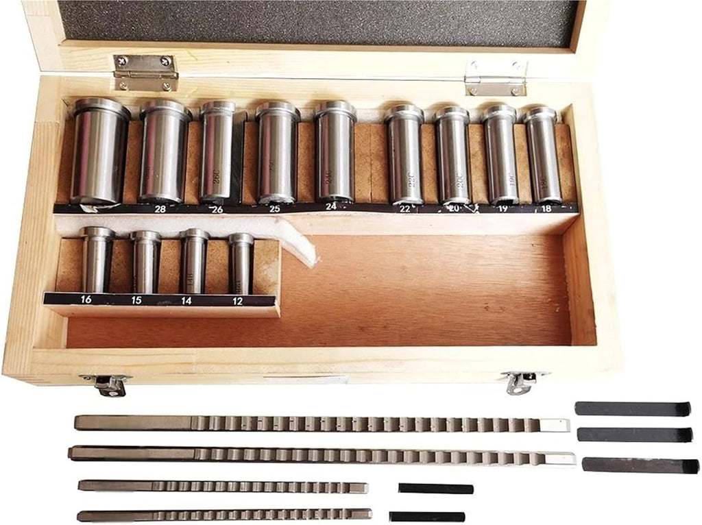Keyway Cutting Tool Keyway Broach 22pcs Set Broaching Tool Bushing Shim System 12-30 HSS knife for CNC Machine for CNC Cutting Machine Too
