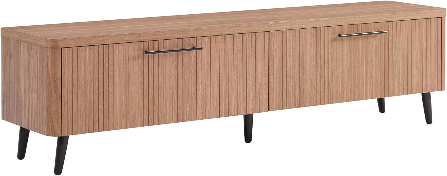 Manhattan Comfort Jodie 69' TV Stand with Wood Ribbed Drawers, Mid Century Modern Console Table for Televisions up to 60', Entertainment Center Storage Solution for Living Room, Maple
