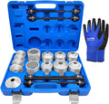 ZKTOOL 40Pcs Universal Pull and Press Sleeve Kit, Bushing Press Tool Set for Most Engine Cars Vehicles, Seal Bearing Bushing Removal Installation Tool Kit 5 Pulling Spindles with Nuts Case & Gloves