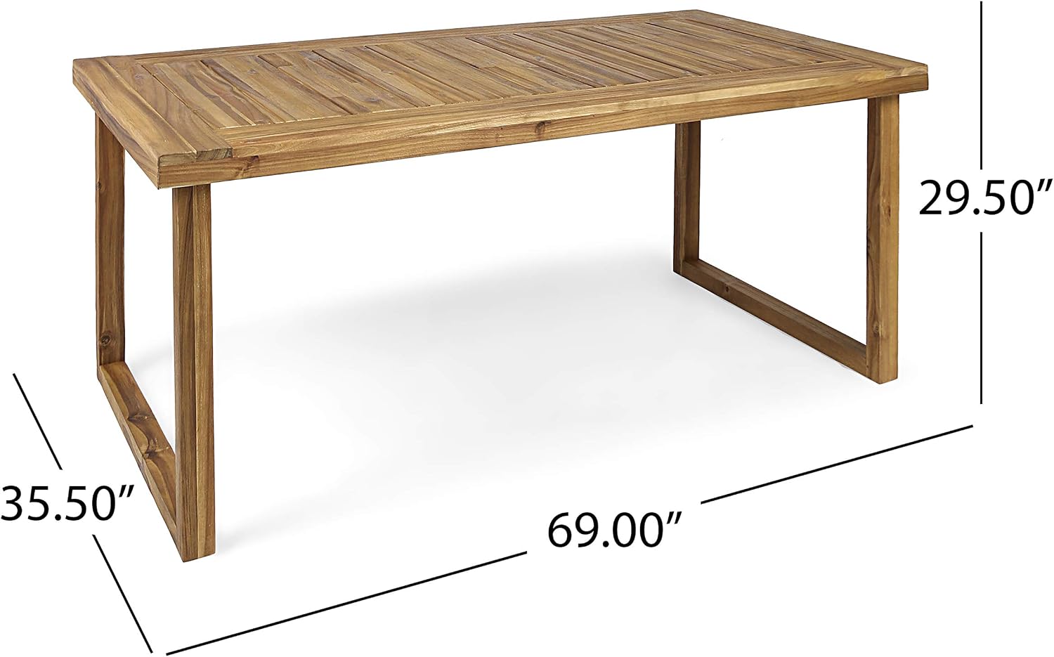 Christopher Knight Home Ann Outdoor 69' Acacia Wood Dining Table, Sandblast Natural Finish