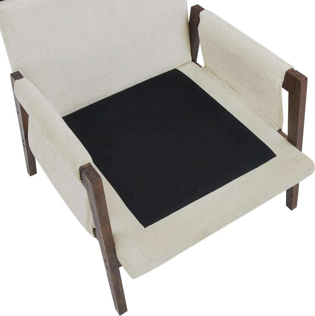 Roundhill Furniture Kelly Mid-Century Modern Accent Armchair, White