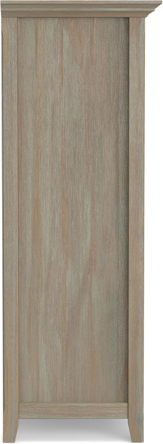 SIMPLIHOME Amherst SOLID WOOD 44 Inch Transitional Multi Cube Bookcase and Storage Unit in Distressed Grey, For the Living Room, Study Room and Office