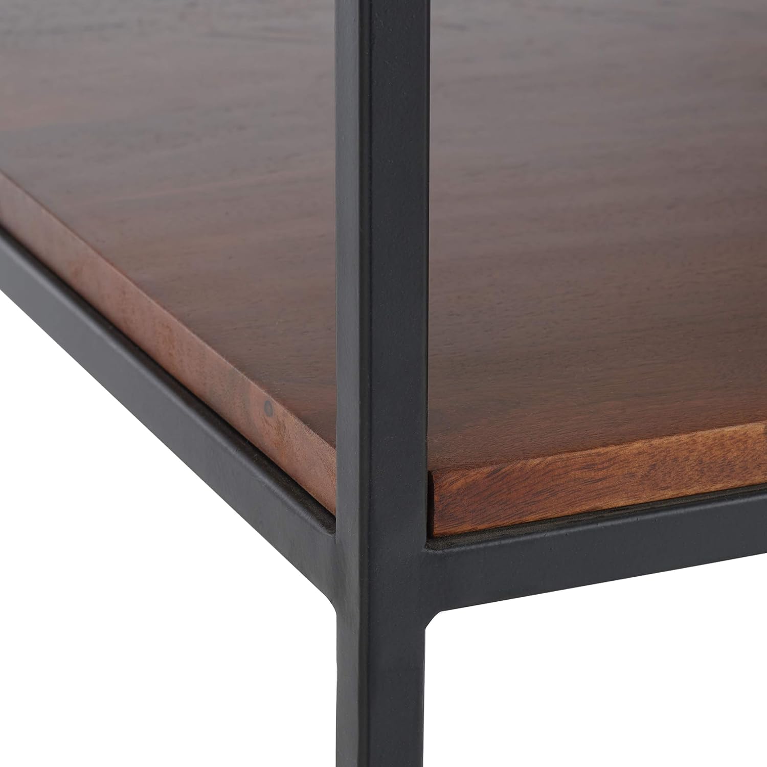 SAFAVIEH Home Kya White Marble and Walnut 2-Tier Accent Table