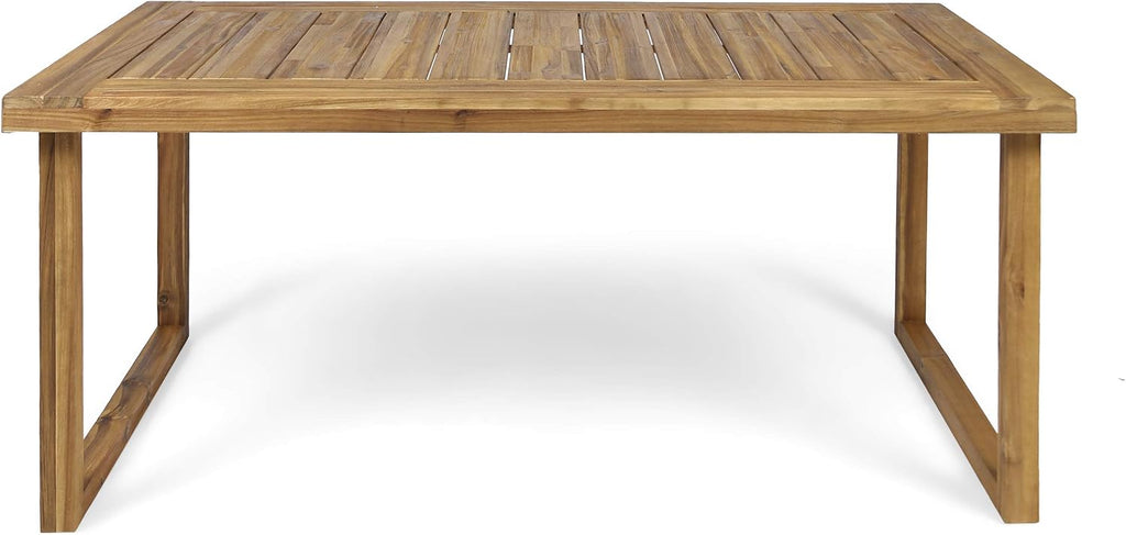 Christopher Knight Home Ann Outdoor 69' Acacia Wood Dining Table, Sandblast Natural Finish