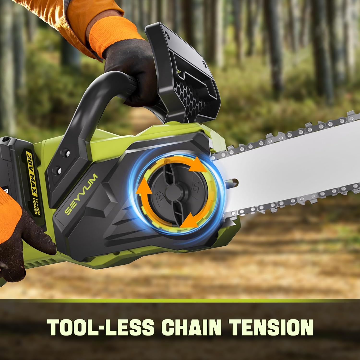 40V 16 Inch Chainsaw with 2 x 4.0Ah Batteries for Tree Felling, Firewood Cutting, Pruning