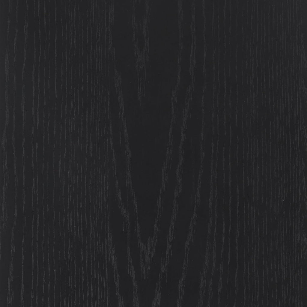 Nathan James Iris Mid-Century Modern Credenza, Black Sideboard Buffet, Living Room Wood Storage Cabinet with Arched Cabinet Doors, Black Credenza Cabinet for Kitchen or Living Room, Black Oak