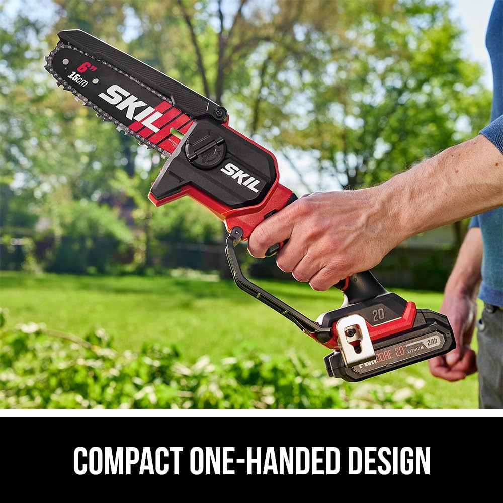 SKIL PWR CORE 20 Brushless 20V 6' Mini Chainsaw Kit including 2.0Ah Battery and Charger-PR0600B-11
