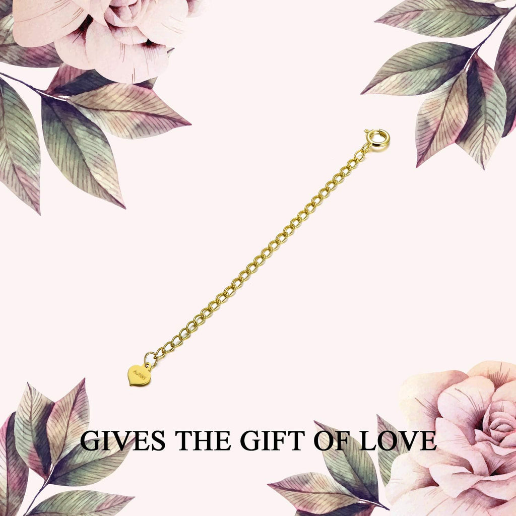 14K Solid Gold Chain Necklace Extender 3 Inch, Delicate Durable Adjustable Gold Chain Extender for Gold Necklace Bracelet