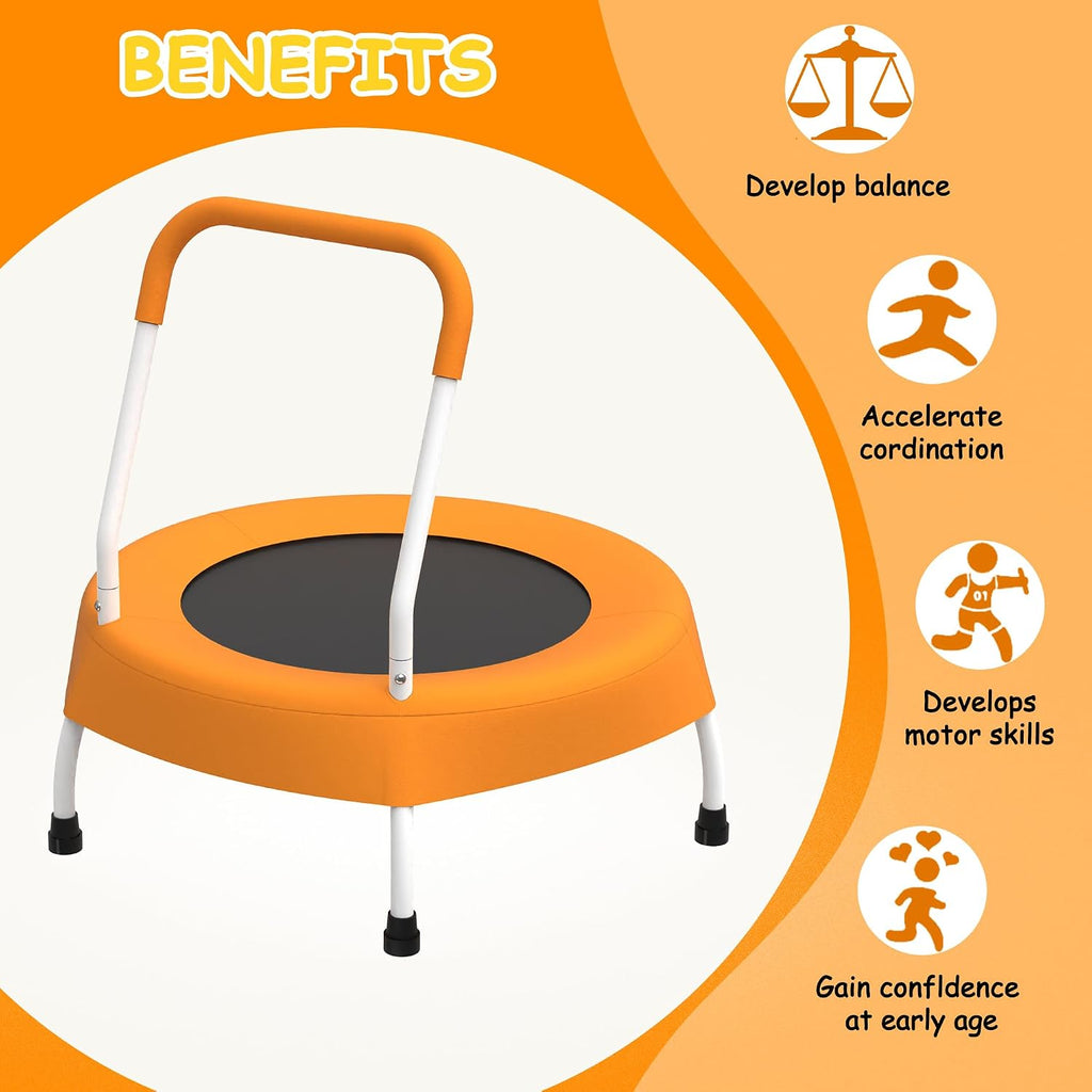 Toddler Trampoline for 1 Year Plus with Handle, Baby Gifts for Boys and Girls, Indoor and Outdoor