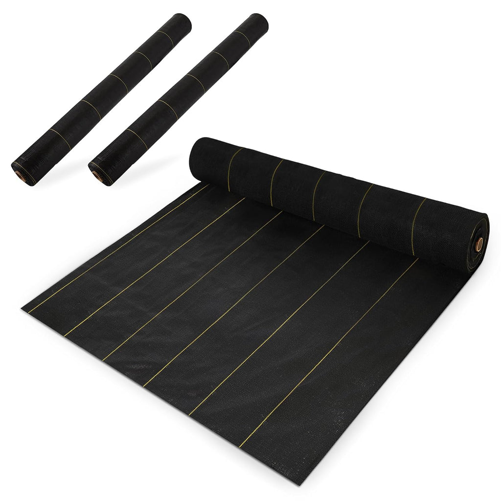 Dewitt 3-Pack Pro-5 Weed Barrier Fabric 5 oz, 6 x 250 Feet – Heavy-Duty Woven Landscape Ground Cover Mat for Raised Garden Bed, Greenhouse Gardening, Outdoor Landscaping, and Commercial Planting