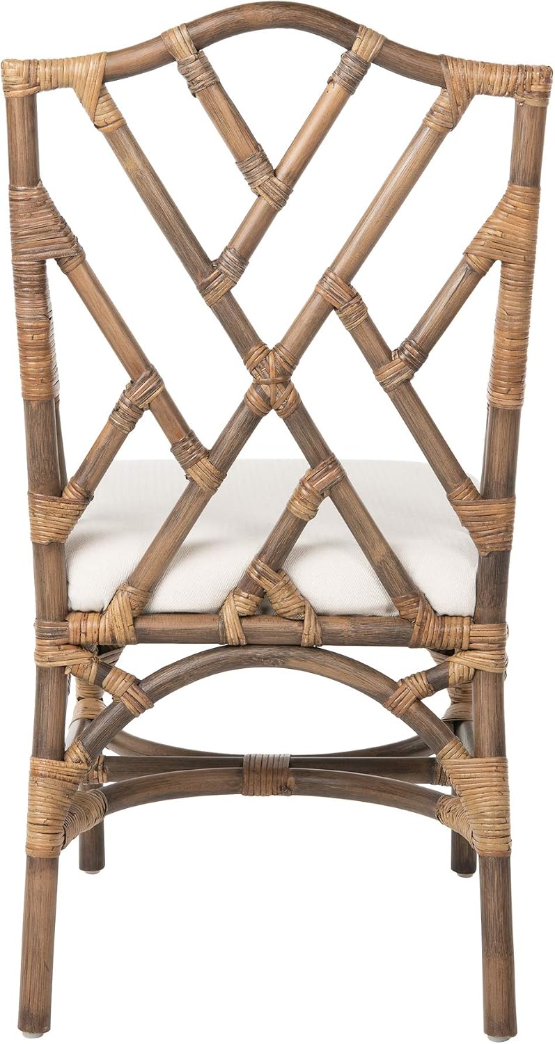 KOUBOO Chippendale Rattan Dining Chair, Set of 2, Rio Modern Bohemian Dining Chair, Wicker Accent Seating Antique, Kitchen, Living Room Furniture, Home Decor, Antique Brown