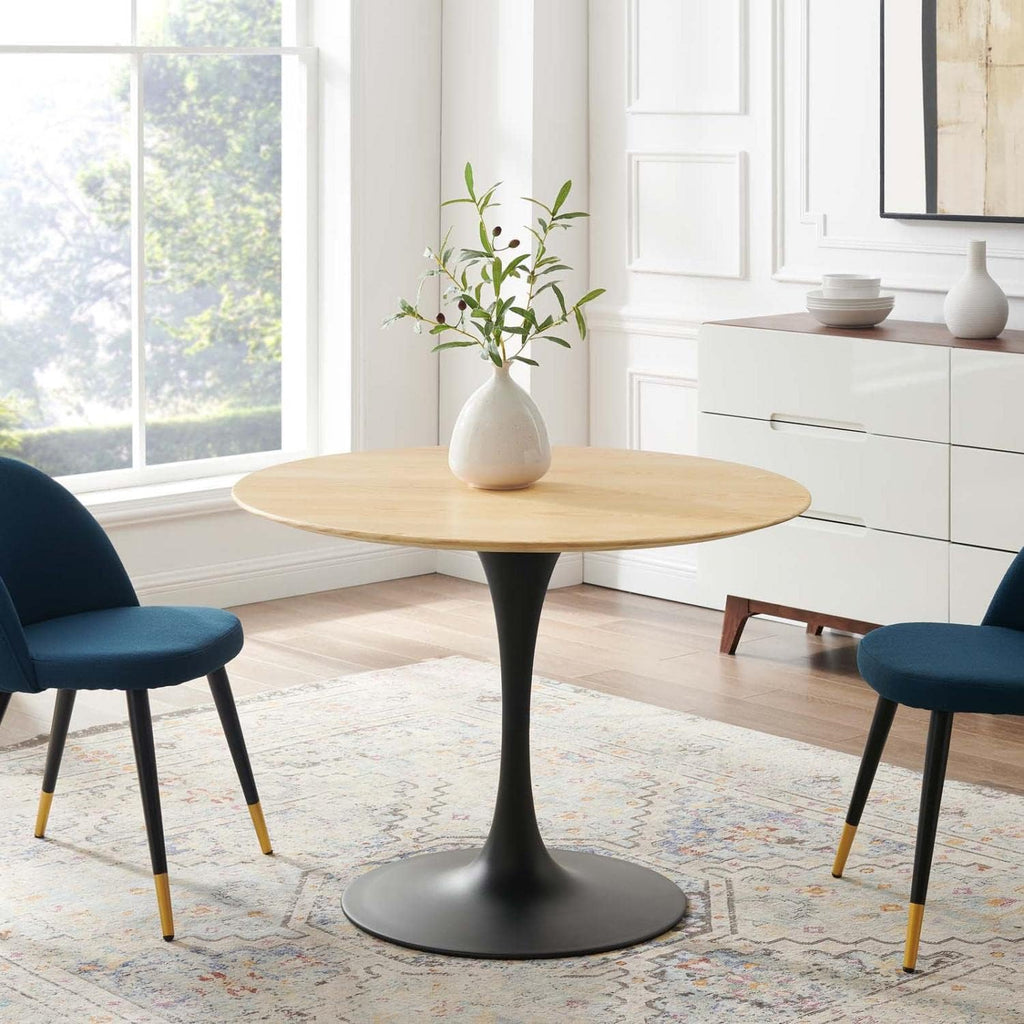 Modway Lippa Dining Table, 40', Black Natural