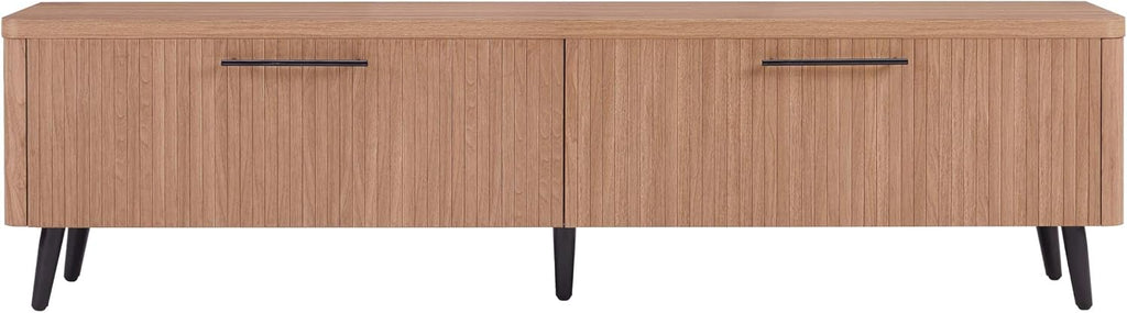 Manhattan Comfort Jodie 69' TV Stand with Wood Ribbed Drawers, Mid Century Modern Console Table for Televisions up to 60', Entertainment Center Storage Solution for Living Room, Maple