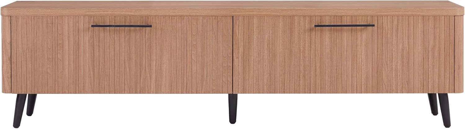 Manhattan Comfort Jodie 69' TV Stand with Wood Ribbed Drawers, Mid Century Modern Console Table for Televisions up to 60', Entertainment Center Storage Solution for Living Room, Maple