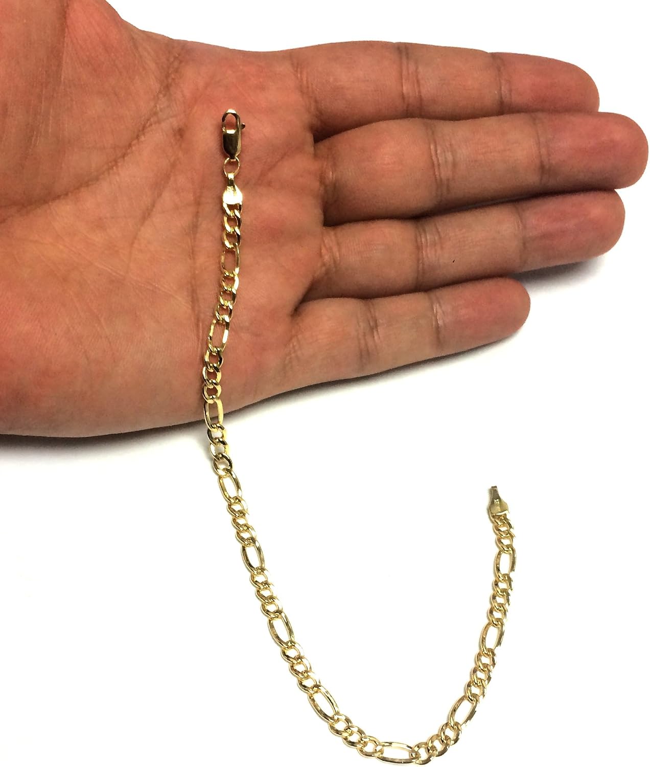 Jewelry Affairs 14K Yellow Gold Filled Solid Figaro Chain Necklace, 4.0 mm
