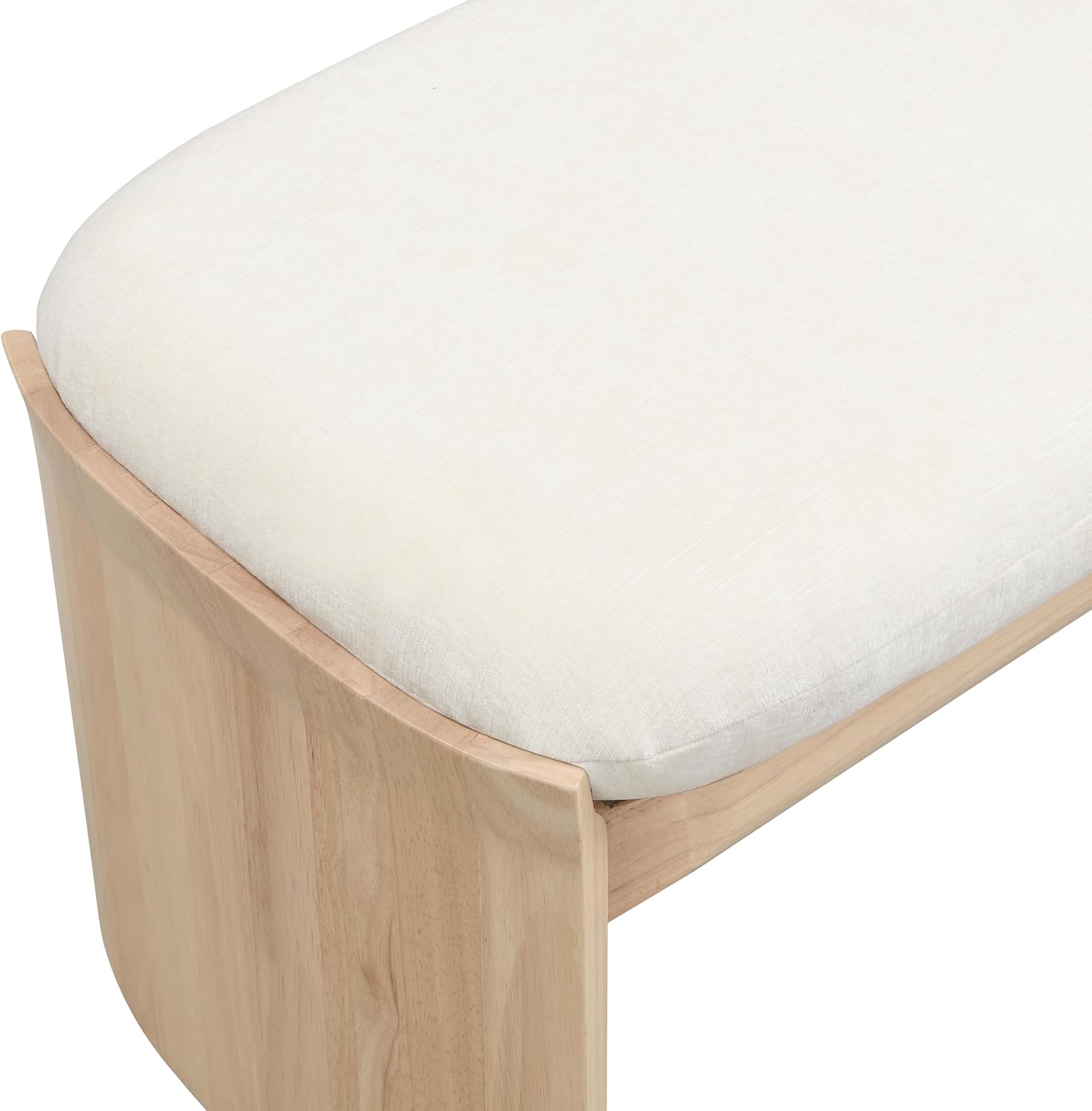Christopher Knight Home Paxton Fabric Upholstered Ottoman Bench, Rectangular Foot Stools Ottoman, Entryway Wood Ottoman Footrest, Bedroom End of Bed Footstool,Living Room Sofa Extra Seat,Beige+Natural