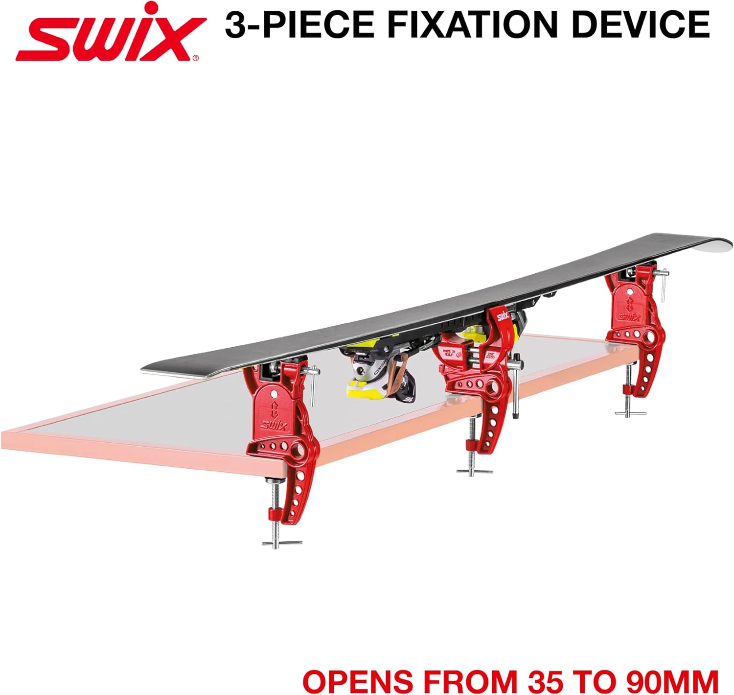 SWIX T149-50 Ski Vise With 50mm Wide Jaws | Durable Adjustable Clamps For Waxing And Tuning Alpine & Downhill Skis
