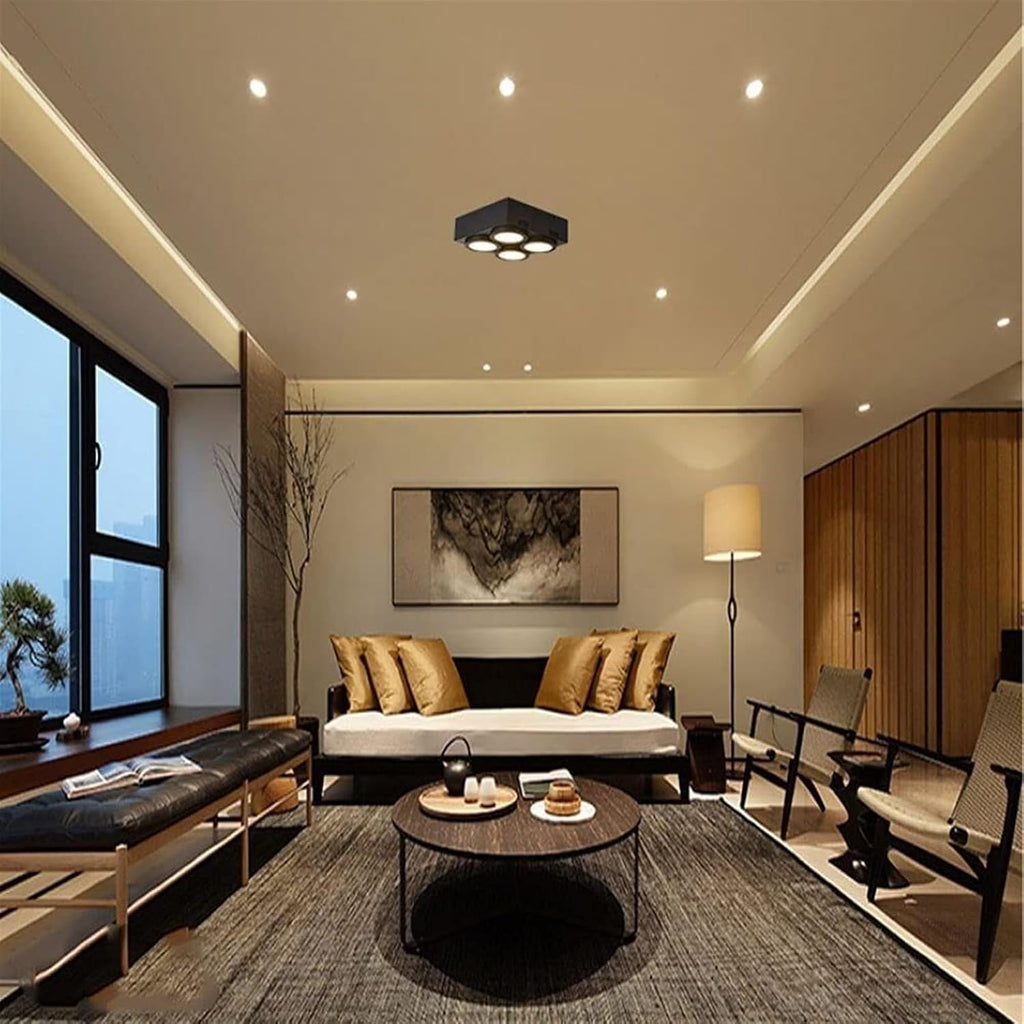 Can Lights Ceiling Spotlight – Indoor Downlight Fixtures for Kitchen, Living Room, Dining Room, Bedroom (Black, 4000K)(White-3000k) (Black6000k)
