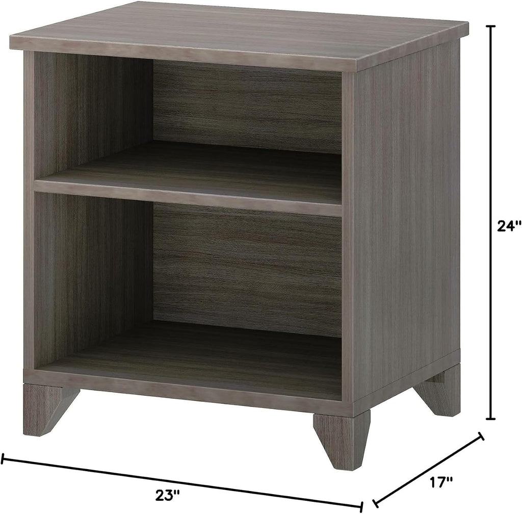 Max & Lily Classic Wood Nightstand with Shelves, Kids Bedside Table/End Table, Small Nightstand for Bedroom, Clay