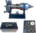 Jet Turbofan Engine Model Kits That Runs,Visible Turbojet Aircraft Engine with Blue LED Light,Adjustable Speed,Science Aero Engine Education Toy,Desk Gift for Adult (Assembly Version - Blue Light)