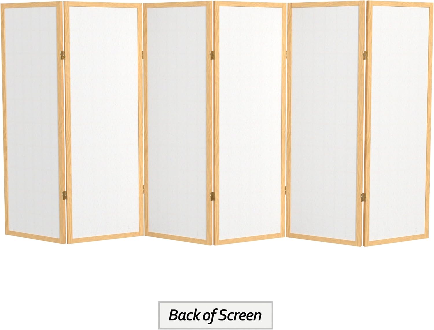 4 ft. Short Window Pane Shoji Screen - Natural - 6 Panels