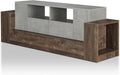 HOMES: Inside + Out Chauncy Contemporary 2 Open Shelves TV Stand with 2 Drawers On Metal Glides, Media Center, for Family Room, Entertainment Room, Entertaining, Movie Night, 71-inch, Gray Concrete