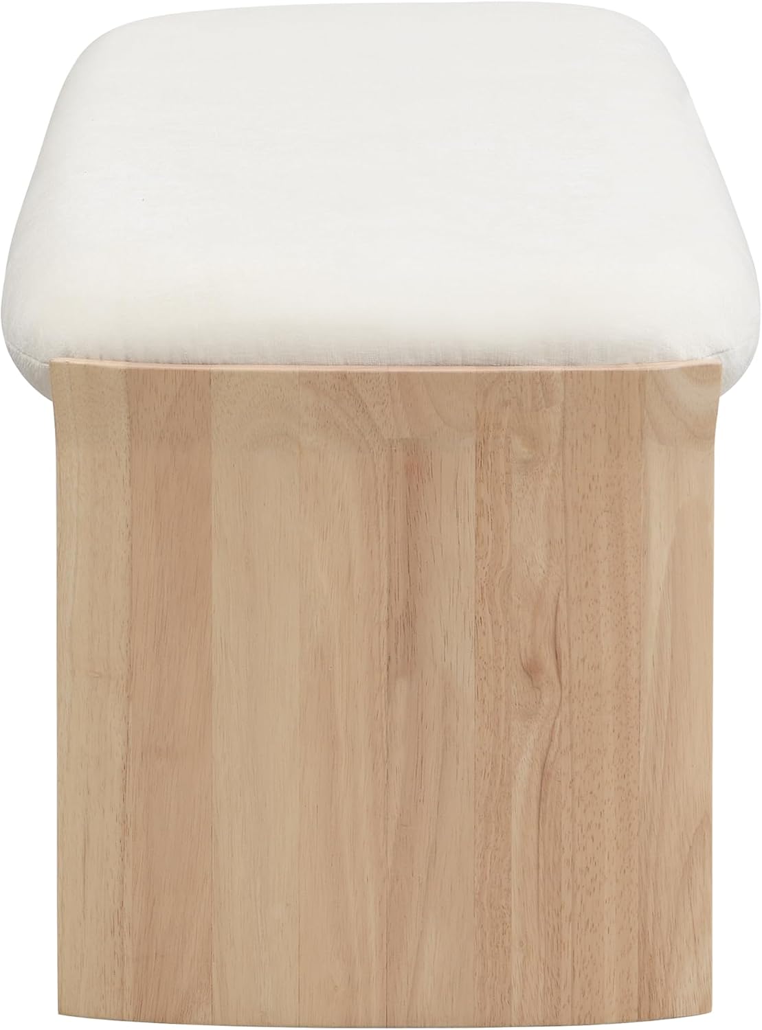 Christopher Knight Home Paxton Fabric Upholstered Ottoman Bench, Rectangular Foot Stools Ottoman, Entryway Wood Ottoman Footrest, Bedroom End of Bed Footstool,Living Room Sofa Extra Seat,Beige+Natural