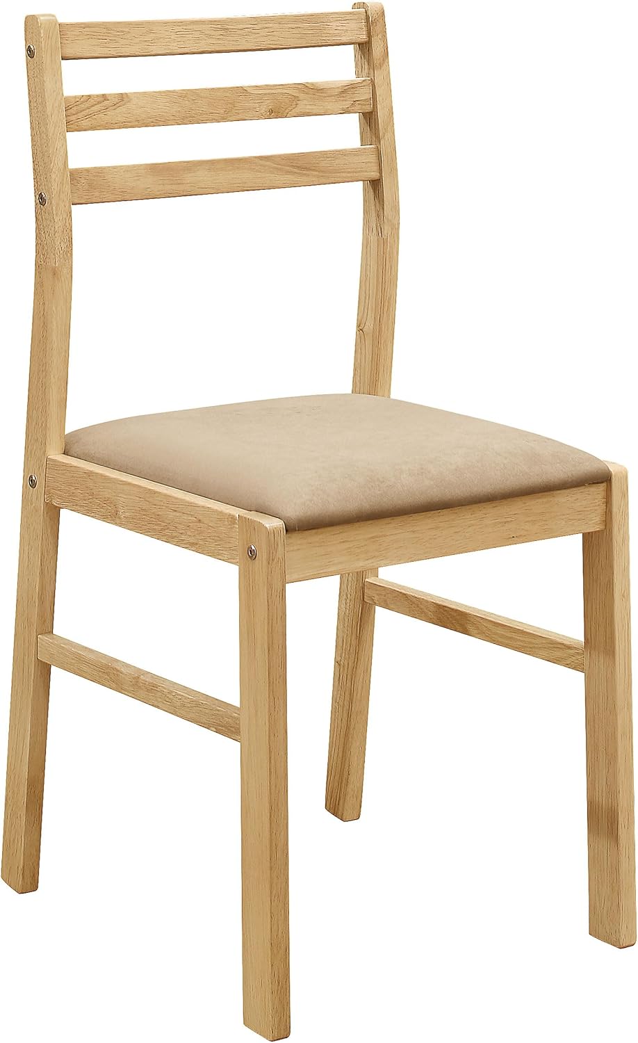 Coaster Home Furnishings 3-Piece Round Wood Dining Room Set Drop Leaf Extension Table Ladder Back Side Chairs Upholstered Seat Cushions Beige and Natural 130006