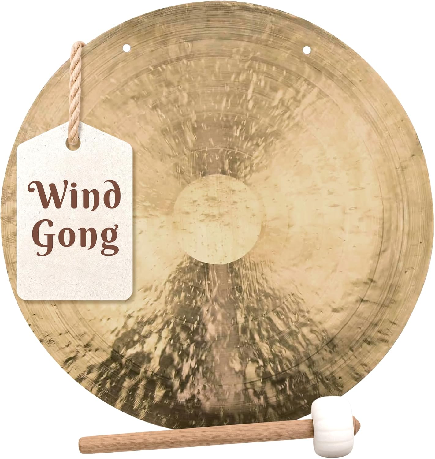 The Gong Shop Handcrafted Chinese Gong - Rich Wash & Deep Resonant Tones for Meditation, Sound Healing, Yoga or Home Decor - Stand Not Included (60' Wind Gong)