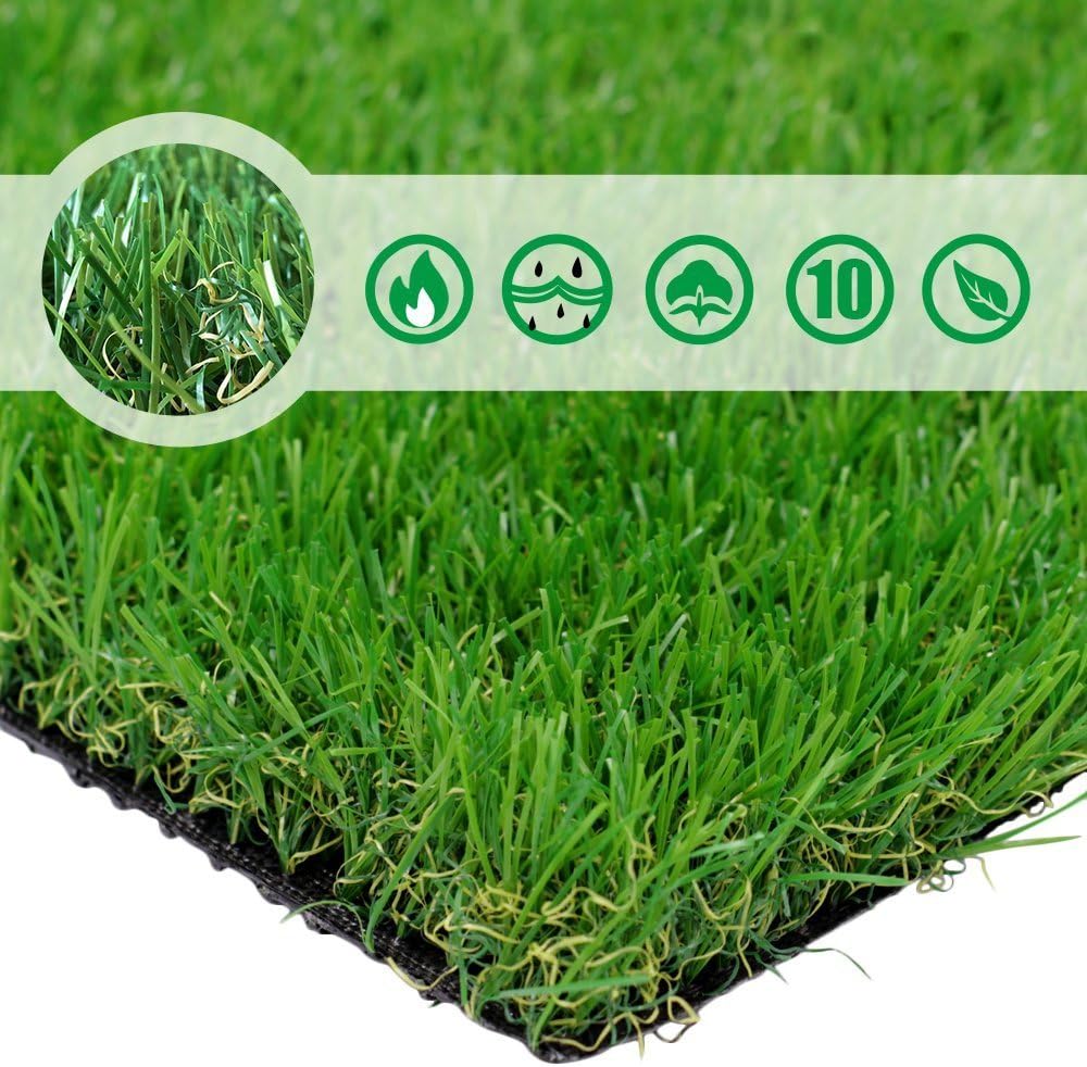 · Petgrow · Realistic Artificial Grass Rug 9FT X 12FT(108 Square FT) - Indoor Outdoor Garden Lawn Landscape Synthetic Turf Mat - Thick Fake Grass Rug