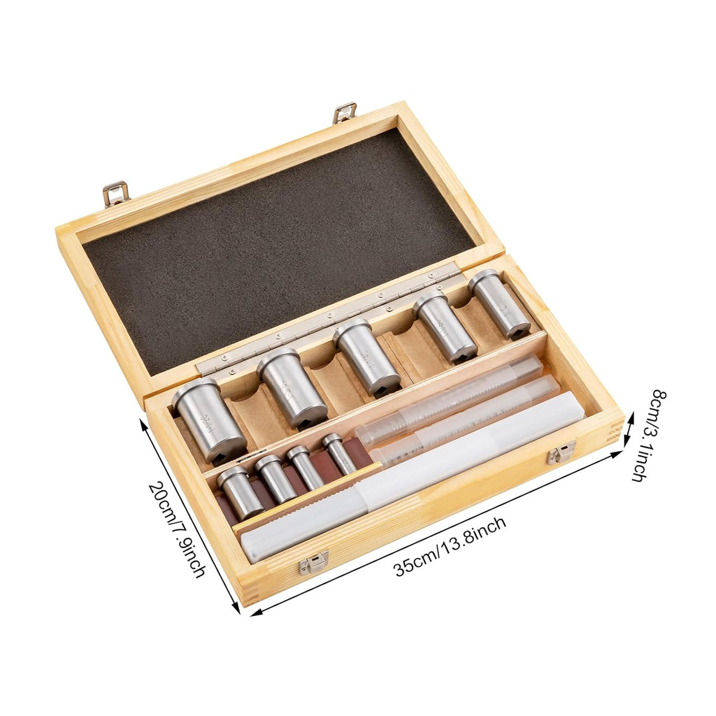 Keyway Broach Kit, 18 Pcs HSS Keyway Broach Set Inch Size Broaching Cutter Collared Ferrule Bushings Gasket Spacer Set Shim CNC Metal Processing Metalworking Set with Case for Lathe,Keyway Size (18)