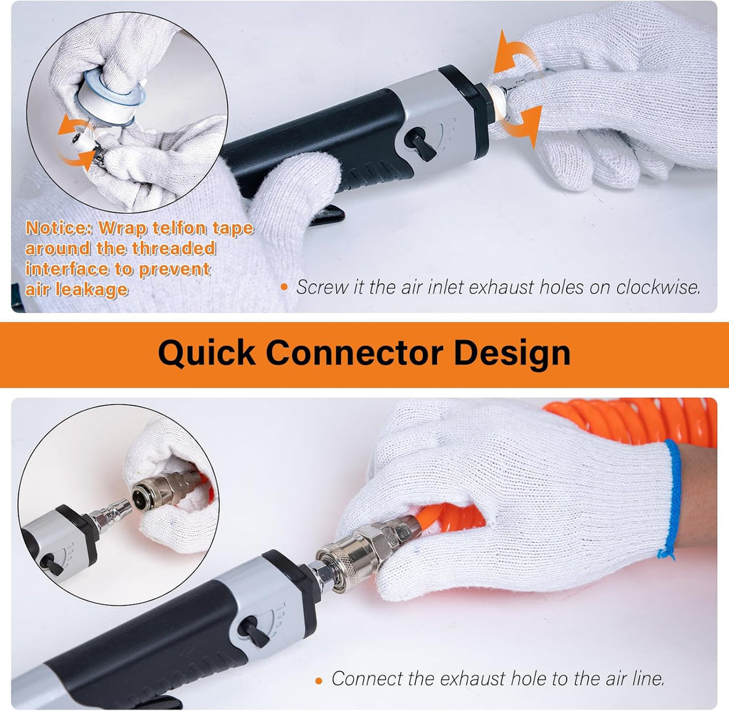 3/4' x 20.5' Air Belt Sander, Mini Belt Sander for Woodworking/Metal Working, 2 Belts (80/100#), Industrial Pneumatic Tool