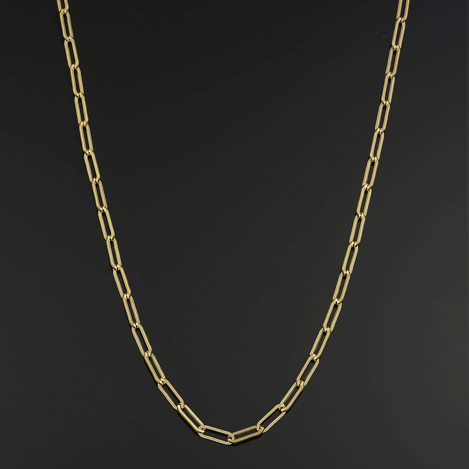 Kooljewelry Womens Minimalist Chain - 14k Gold Filled Paperclip Necklace, Link Jewelry