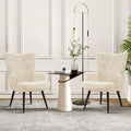 Furnimart Accent Chairs Set of 2, White Sherpa Reading Armchair with High Backrest, Wingback Corner Chair Mid Century Modern for Living Room, Bedroom, Waiting Room