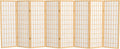 4 ft. Short Window Pane Shoji Screen - Natural - 8 Panels
