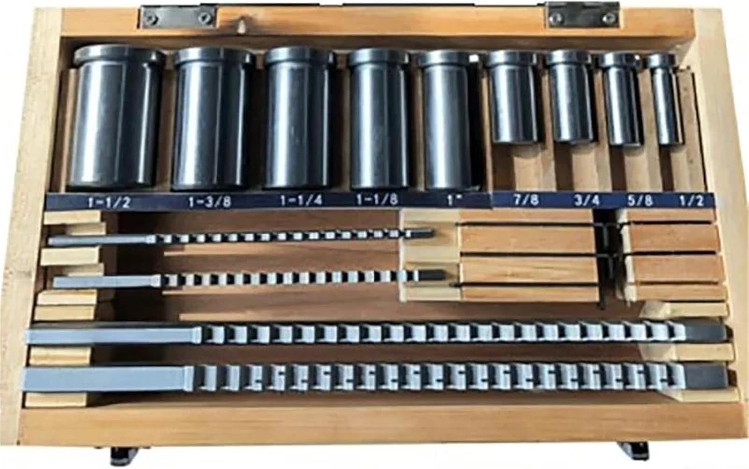 Keyway Cutting Tool 18pcs Keyway Broaches Set Bushing Shim 1/2-1-1/2 Broach High Speed Steel Cutting Tool for CNC Cutting Machine Too
