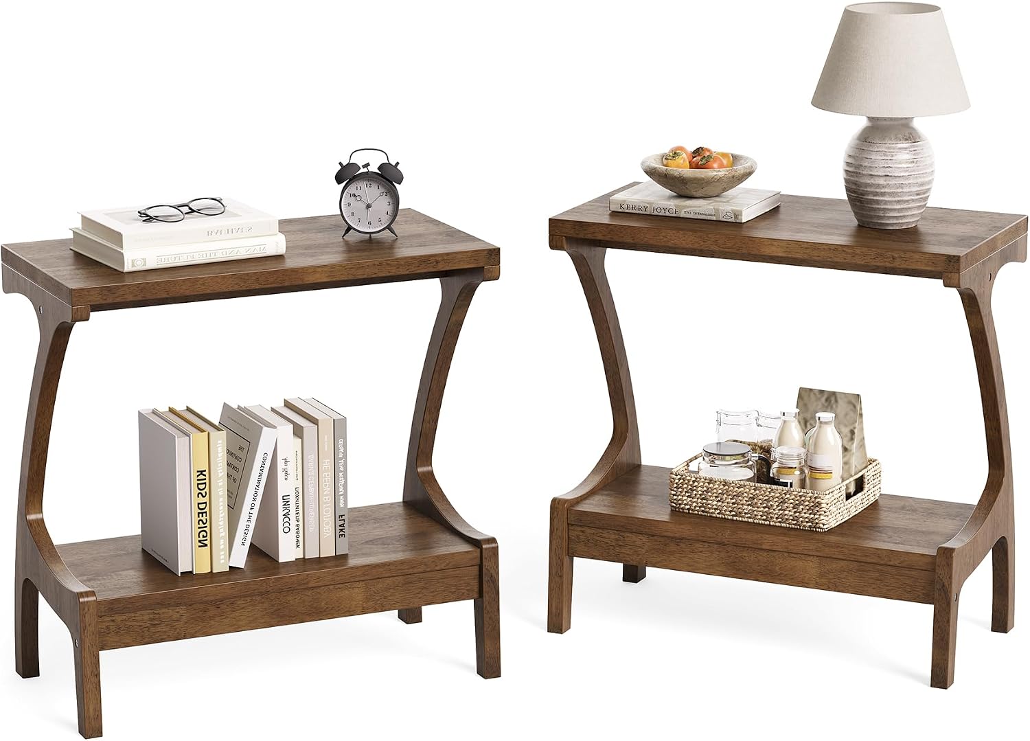 Solid Wood End Table with Storage Shelf, Small Accent Table for Living Room, Bedroom, or Office, Easy Assembly, Compact Side Table for Tight Spaces