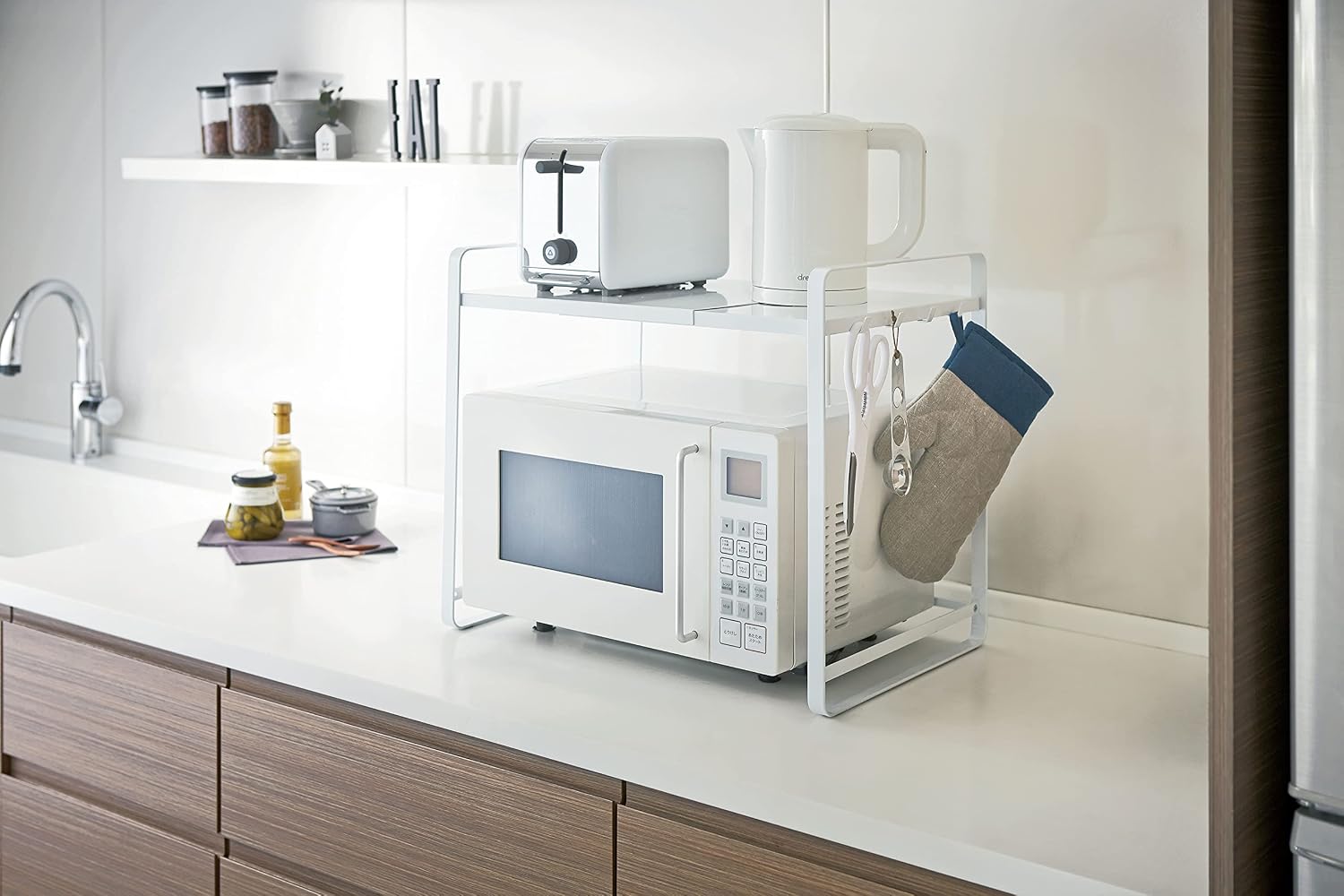 YAMAZAKI Home Expandable Kitchen Counter Organizer, Steel, Expandable