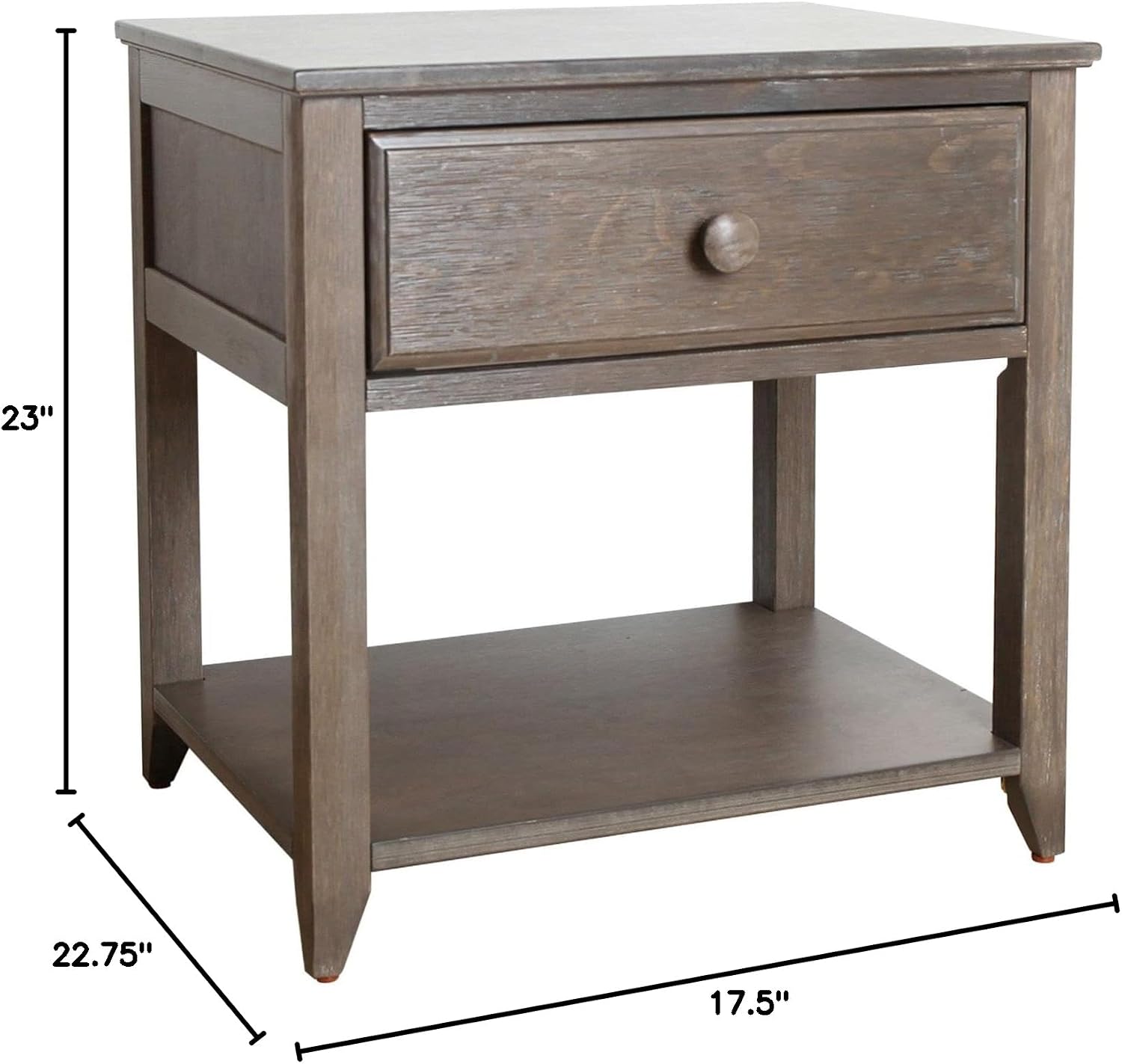 Max & Lily Nightstand with Drawer and Shelf, Clay